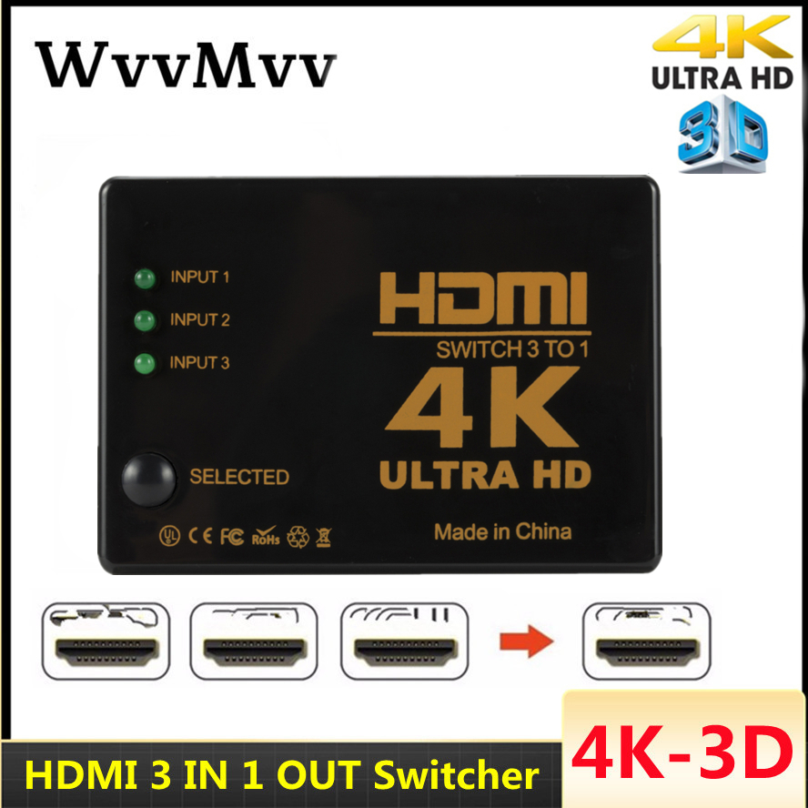 3 in 1 Out HDMI ȣȯ ó й 3 Ʈ 1080P ġ ñ й  Ultra HD for HDTV Xbox PS3 PS4 Multimedia